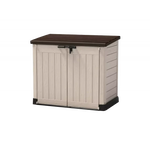 Coffre de jardin multifonctions en résine 1200L toit plat beige - Keter