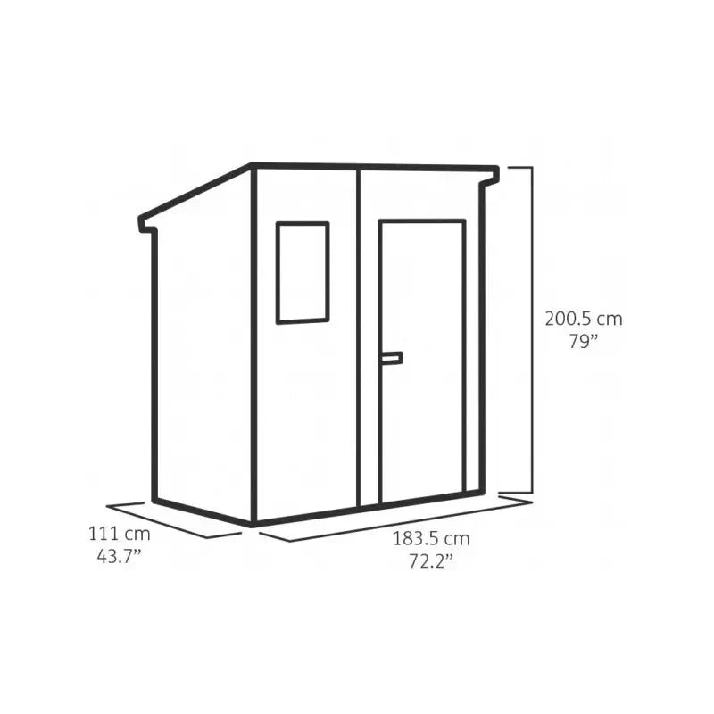 Abri de jardin en résine 2,06m² monopente + plancher gris Keter