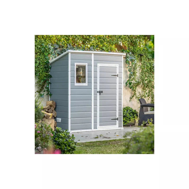 Abri de jardin en résine 2,06m² monopente + plancher gris Keter