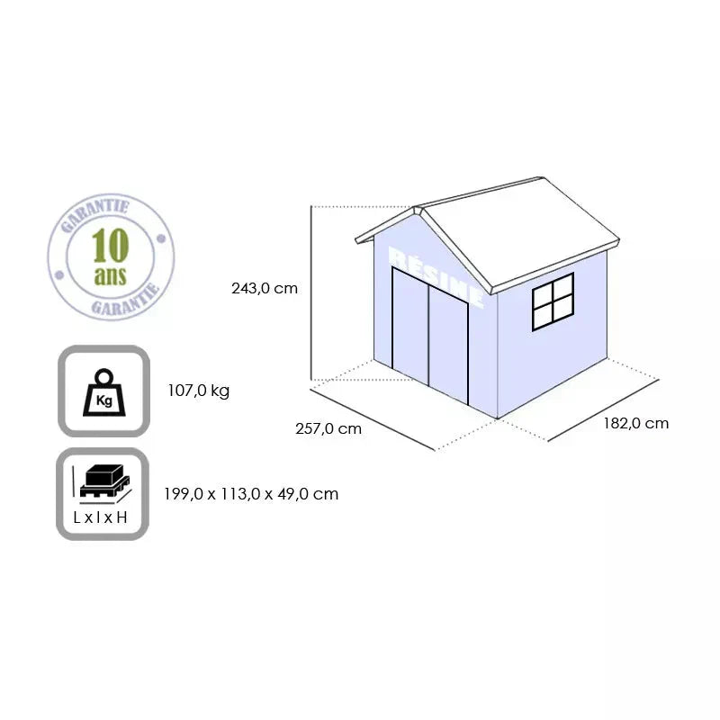 Abri de jardin en résine Sydney 4,41m² + plancher Keter