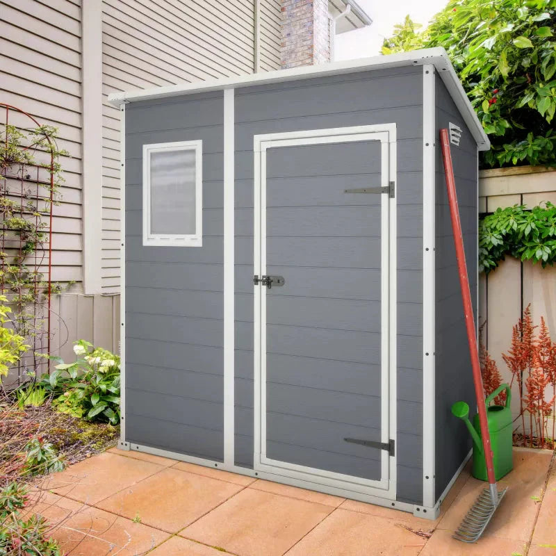 Abri de jardin en résine 2,06m² monopente + plancher gris Keter