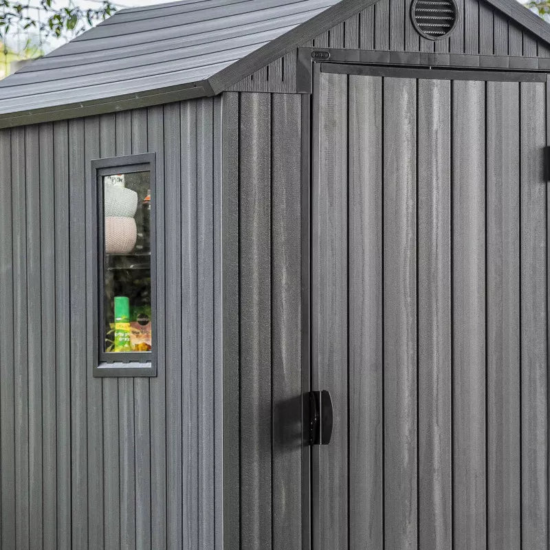 Abri de jardin en résine aspect bois grisé 2,3m² Darwin 46 + plancher - Keter