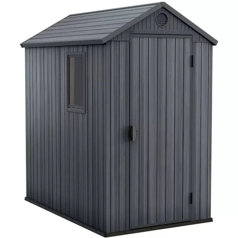 Abri de jardin en résine aspect bois grisé 2,3m² Darwin 46 + plancher - Keter