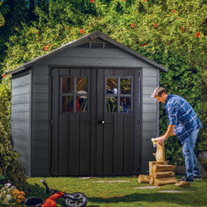 Abri de jardin 5m² en résine gris anthracite Woodium® 757 - KETER