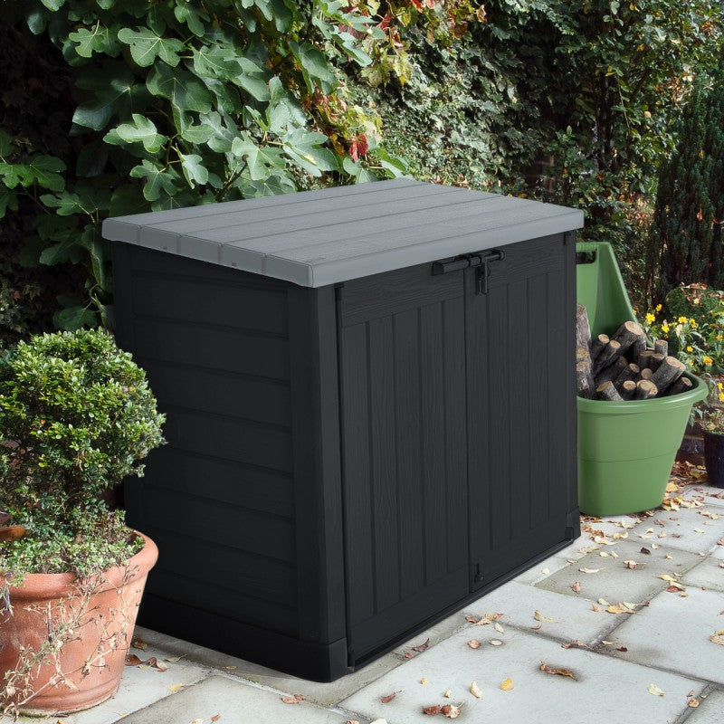 Coffre de jardin multifonctions en résine Store-It-Out Max 1200L toit plat noir - Keter